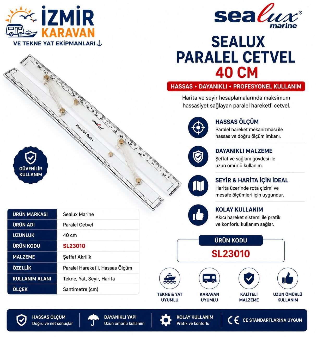 SEALUX PARALEL CETVEL 45cm