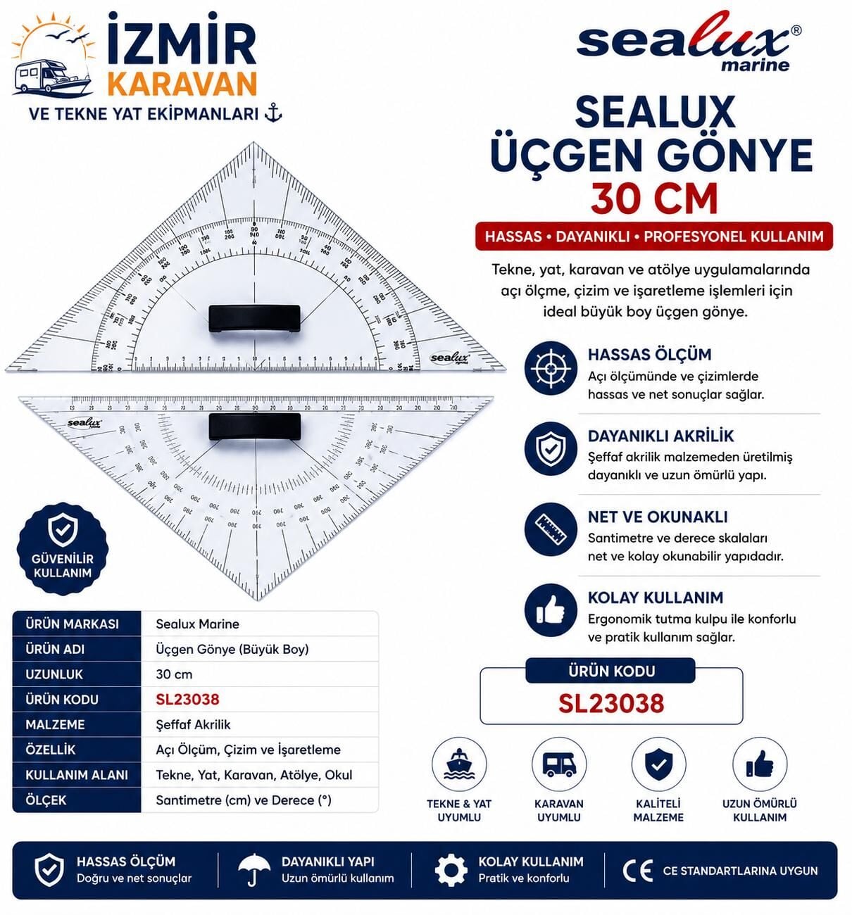 SEALUX ÜÇGEN GÖNYE BÜYÜK BOY 30cm