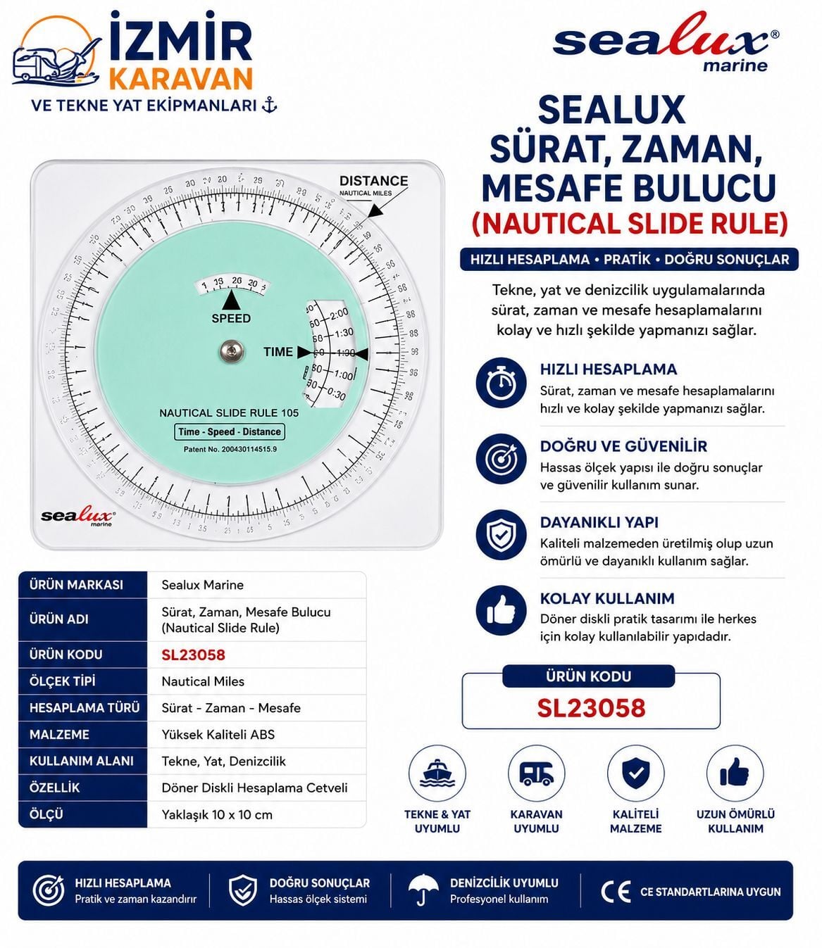 SEALUX SÜRAT,ZAMAN,MESAFE BULUCU