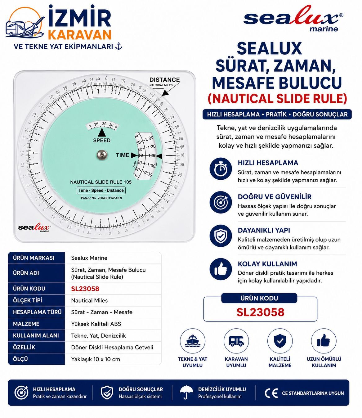 SEALUX SÜRAT,ZAMAN,MESAFE BULUCU