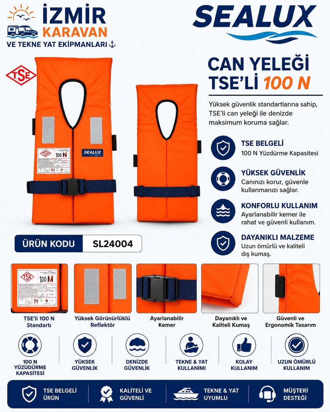 SEALUX CAN YELEĞİ TSE'Lİ 100N YETİŞKİN