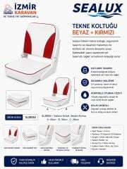 SEALUX KOLTUK KATLANIR BEYAZ-KIRMIZI 45x36x48cm