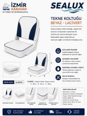 SEALUX TEKNE  KOLTUĞU KATLANIR BEYAZ-LACİVERT 45x36x48cm
