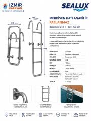 SEALUX KATLANIR TEKNE MERDİVENİ 2+2 CR-Nİ TUTAMAKLI