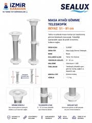 SEALUX TEKNE KARAVAN MASA AYAĞI TELESKOPİK GÖMME 51-81 CM
