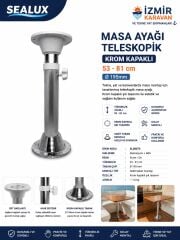 SEALUX TEKNE MASA AYAĞI TELESKOPİK CR-Nİ ALT AYAK KROM 51-81cm