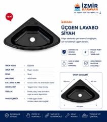KARAVAN TEKNE BANYO WC Plastik üçgen lavabo siyah